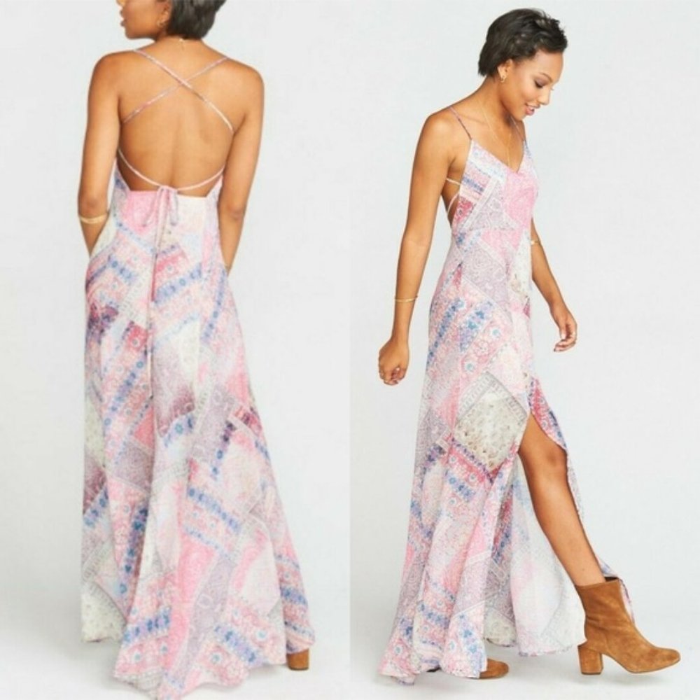 Show Me Your Mumu Dress Nicole Maxi Size M Wedding Pastel Patchwork Pastel Boho